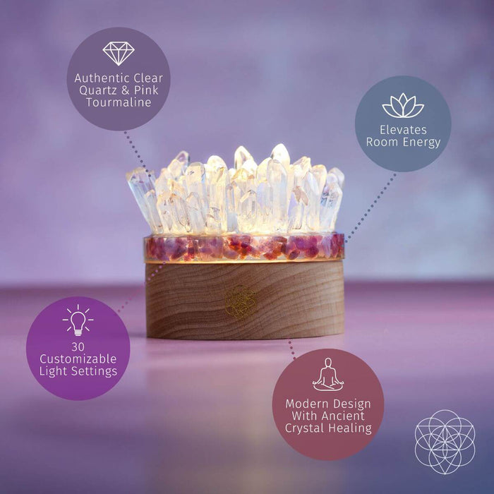 Find My Peace - Quartz & Tourmaline Lamp of Blooming Tranquility -  - Lamp