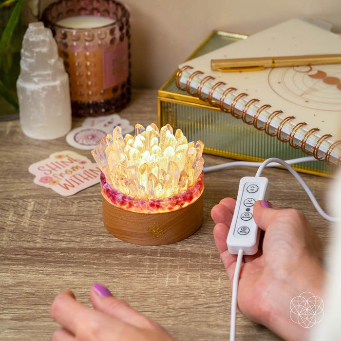 Find My Peace - Quartz & Tourmaline Lamp of Blooming Tranquility -  - Lamp