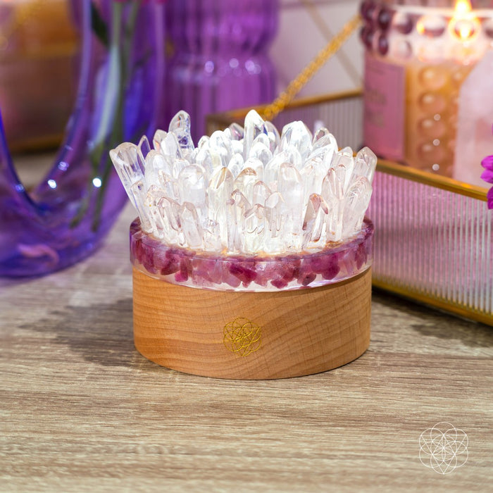Find My Peace - Quartz & Tourmaline Lamp of Blooming Tranquility -  - Lamp