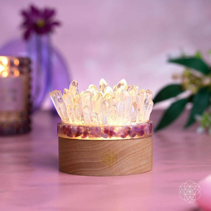 Find My Peace - Quartz & Tourmaline Lamp of Blooming Tranquility -  - Lamp