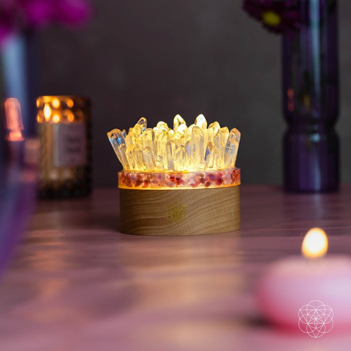 Find My Peace - Quartz & Tourmaline Lamp of Blooming Tranquility -  - Lamp