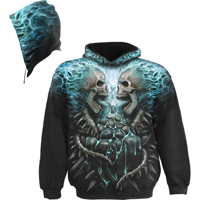FLAMING SPINE - Allover Hoody Black -  - Hoodies