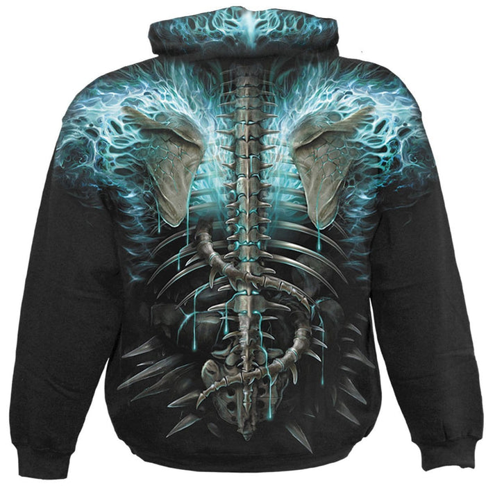 FLAMING SPINE - Allover Hoody Black -  - Hoodies
