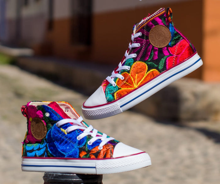 Floral Embroidery Sneakers High