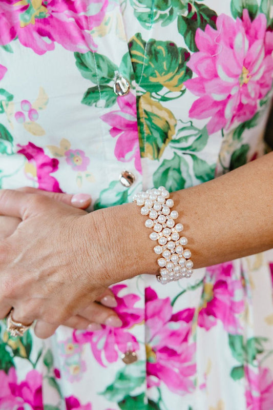 Forever Yours Stretch Bracelet in Gold Plated With Pearls - Macoma Boutique310 Accessories/Jewelry