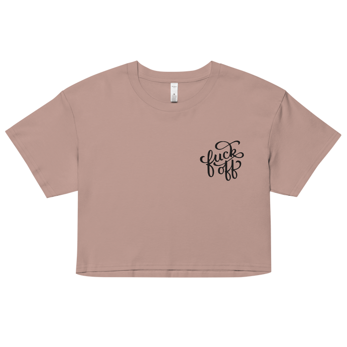 Fuck Off Embroidered Crop Top