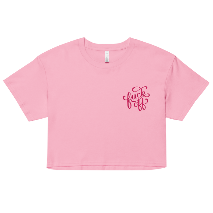 Fuck Off Embroidered Crop Top
