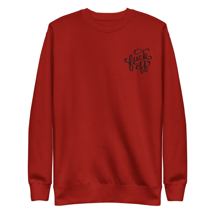 Fuck Off Embroidered Unisex Sweatshirt - Dark Humor Gothic Pullover