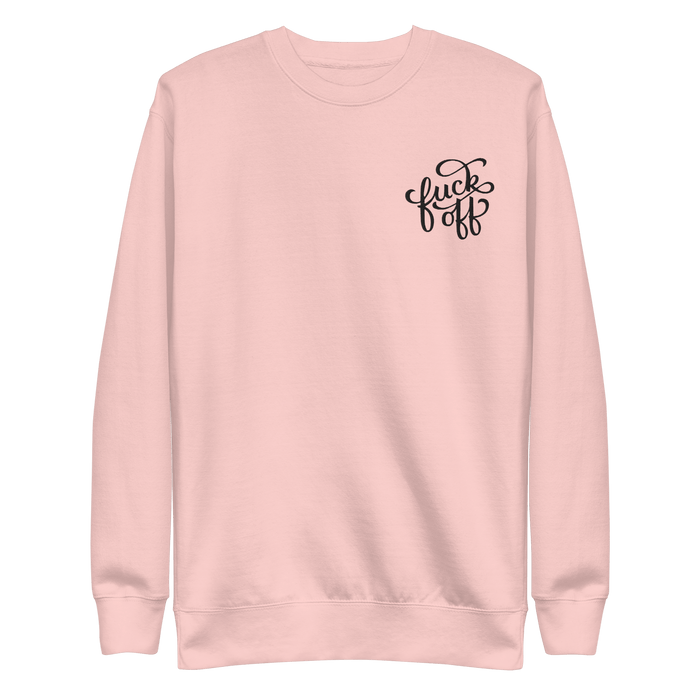 Fuck Off Embroidered Unisex Sweatshirt - Dark Humor Gothic Pullover