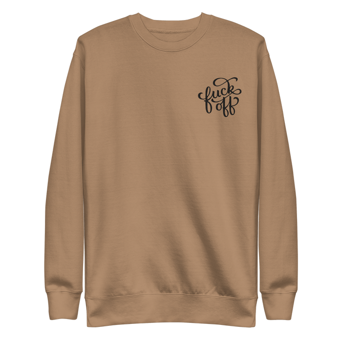 Fuck Off Embroidered Unisex Sweatshirt - Dark Humor Gothic Pullover