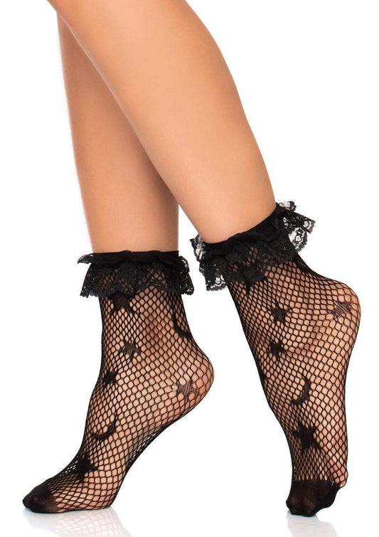 Galaxy Net Ruffle Ankle Socks -  - Hosiery