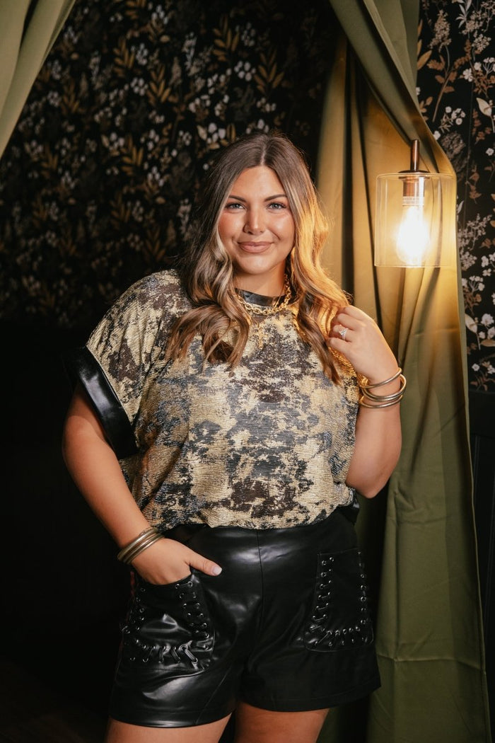 Golden Glow Top - Macoma Boutique100 Short Sleeve