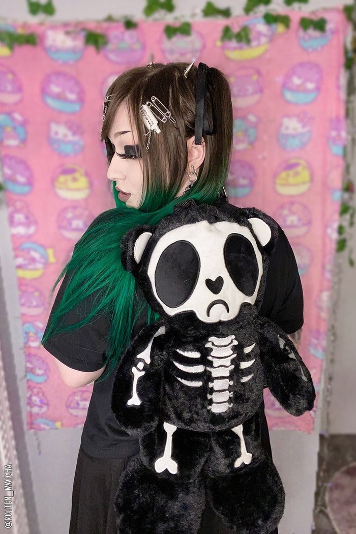 Grumpy Bones Bear Plush Backpack -  - Backpack