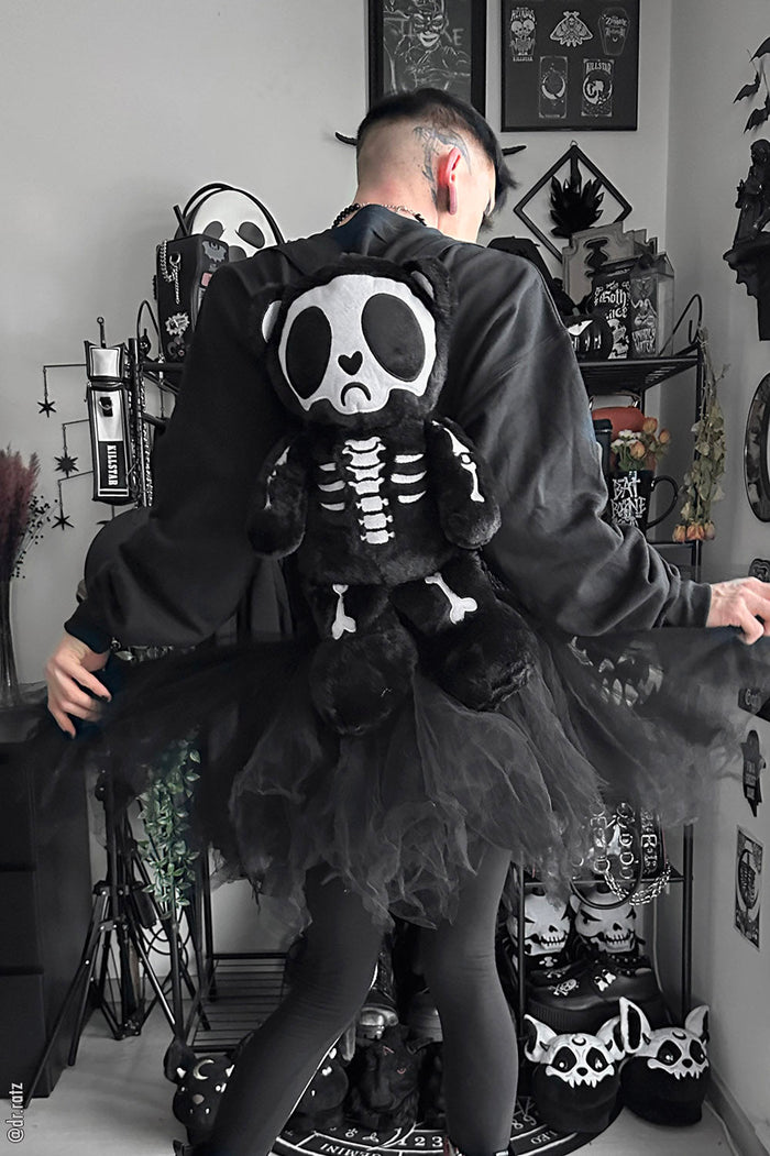 Grumpy Bones Bear Plush Backpack -  - Backpack