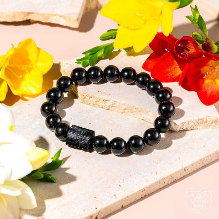 Habit Breaker - Black Obsidian & Tourmaline Bracelet -  - Bracelet