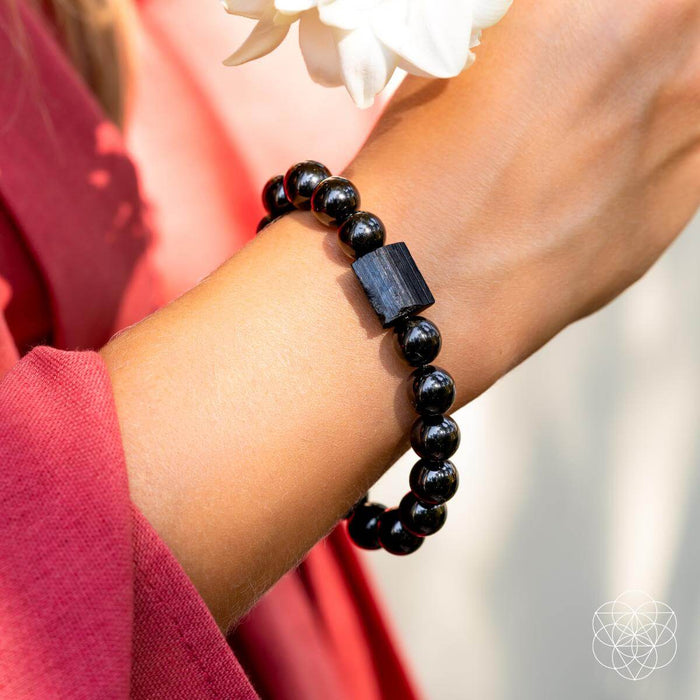 Habit Breaker - Black Obsidian & Tourmaline Bracelet -  - Bracelet