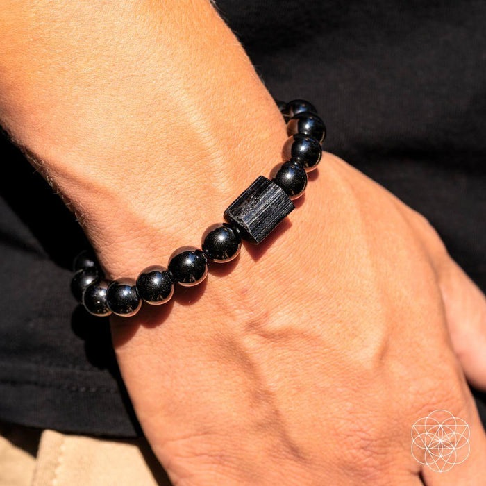 Habit Breaker - Black Obsidian & Tourmaline Bracelet -  - Bracelet