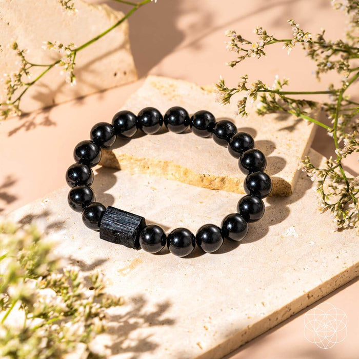 Habit Breaker - Black Obsidian & Tourmaline Bracelet -  - Bracelet