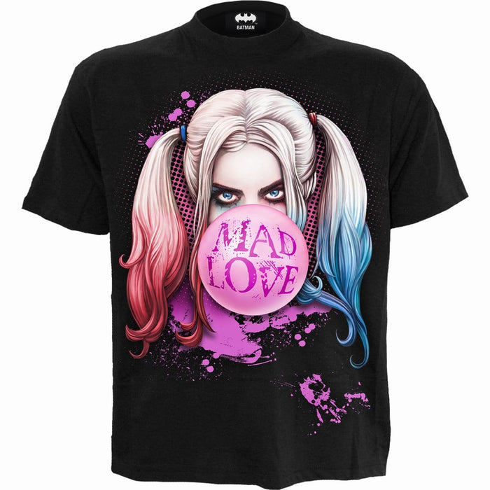 HARLEY QUINN - MAD LOVE - Front Print T-Shirt Black -  - T-Shirts