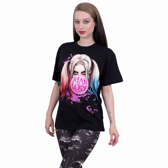 HARLEY QUINN - MAD LOVE - Front Print T-Shirt Black -  - T-Shirts
