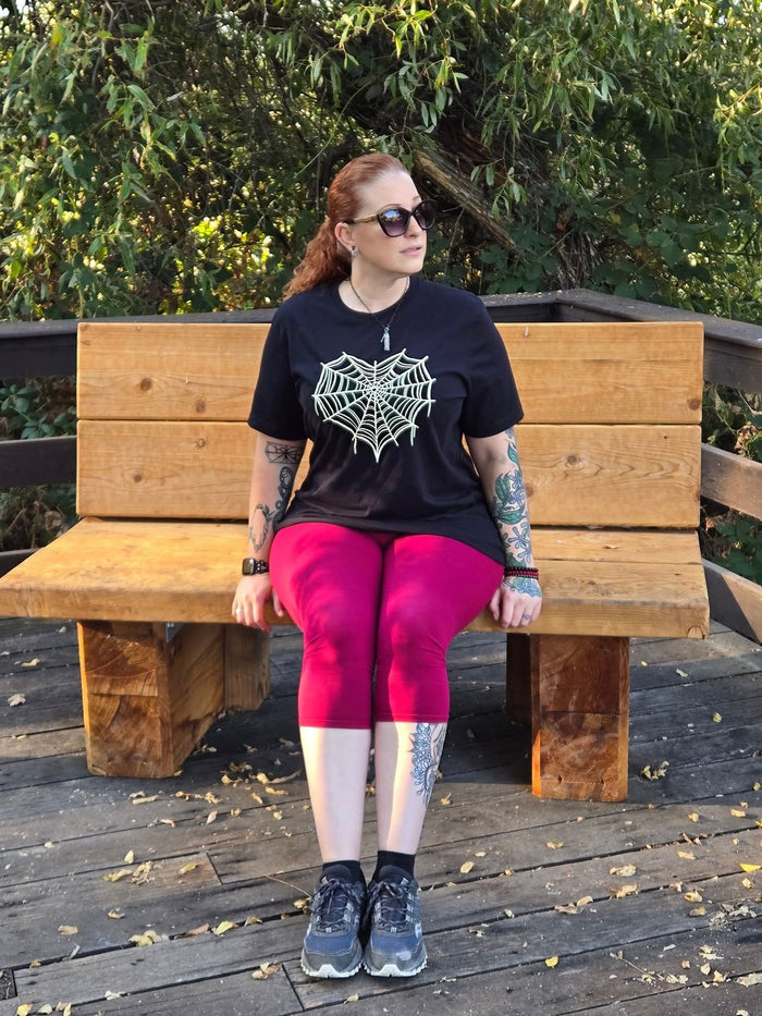 Heart Spider Web Unisex Gothic Romance Tee