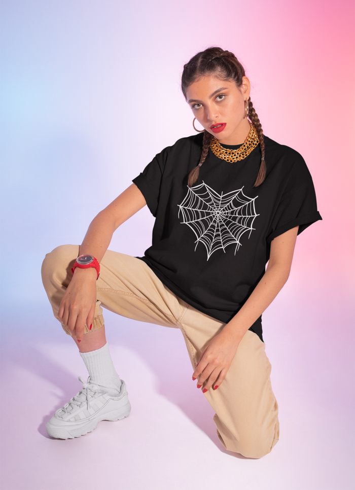 Heart Spider Web Unisex Gothic Romance Tee