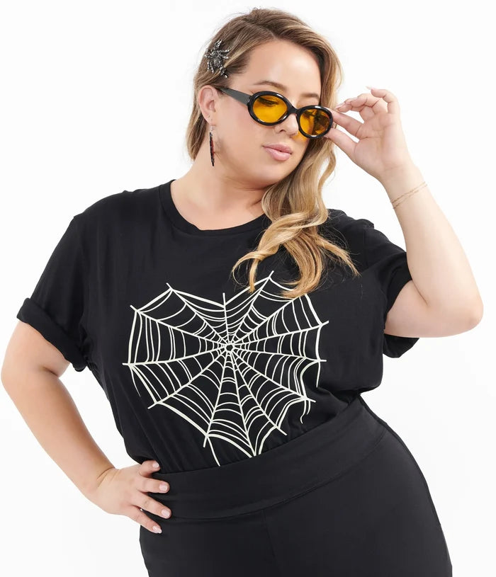 Heart Spider Web Unisex Gothic Romance Tee