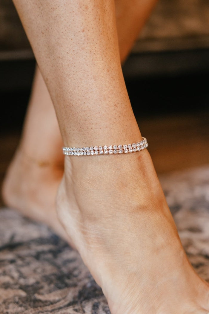 High Hopes Anklet In Gold With Crystals - Macoma Boutique315 Jewelry