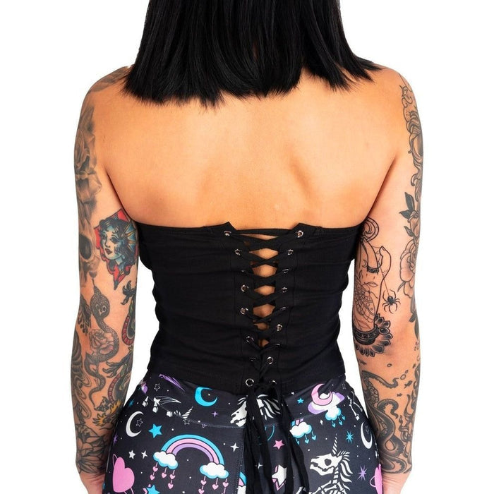 Its Alive Zombie Corset Lace-Up Strapless Top S -  - Corset