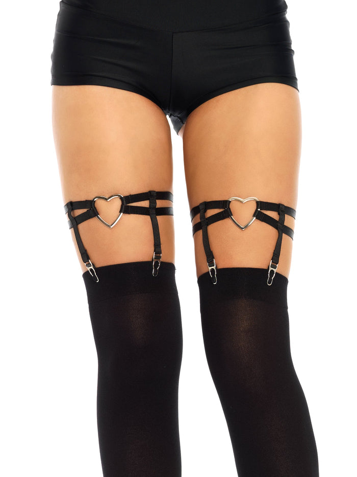 Joni Garter Suspender with Heart - Gothic Leg Accessory - Romantic Goth Fashion