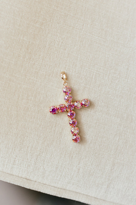 Large Cross Charm in Deep Purple