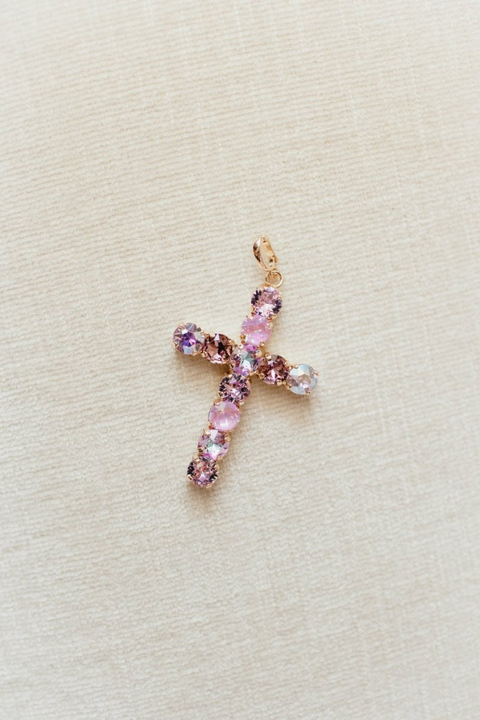 Large Cross Charm in Purple Mix - Macoma Boutique315 Jewelry
