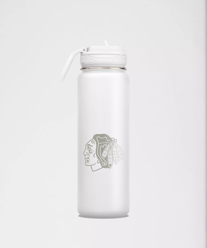 lululemon Chicago Blackhawks Back to Life Sport Bottle 24oz Straw Lid