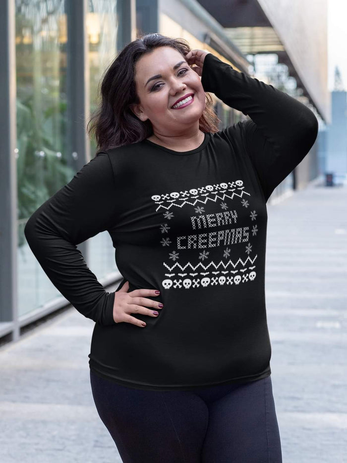 Christmas Merry Creepmas Ugly Sweater Tee - Unisex Shirt -  - Shirts