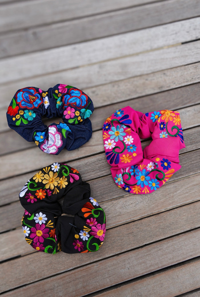 Mexican Embroidery Scrunchies