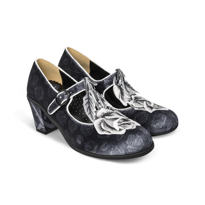 Mid Heels Black Tudor Women's Mary Jane Pump -  - Mid Heels