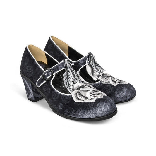 Mid Heels Black Tudor Women's Mary Jane Pump -  - Mid Heels