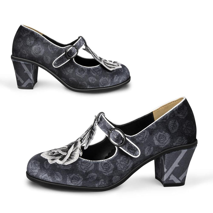 Mid Heels Black Tudor Women's Mary Jane Pump -  - Mid Heels