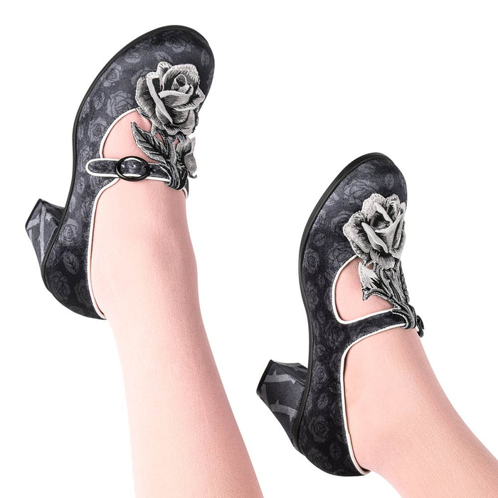 Mid Heels Black Tudor Women's Mary Jane Pump -  - Mid Heels