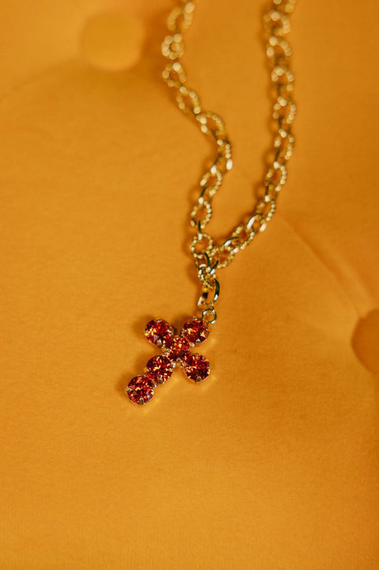 Mini Cross Charms in Grapefruit - Macoma Boutique315 Jewelry