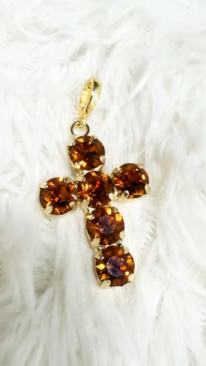 Mini Cross Charms in Grapefruit - Macoma Boutique315 Jewelry
