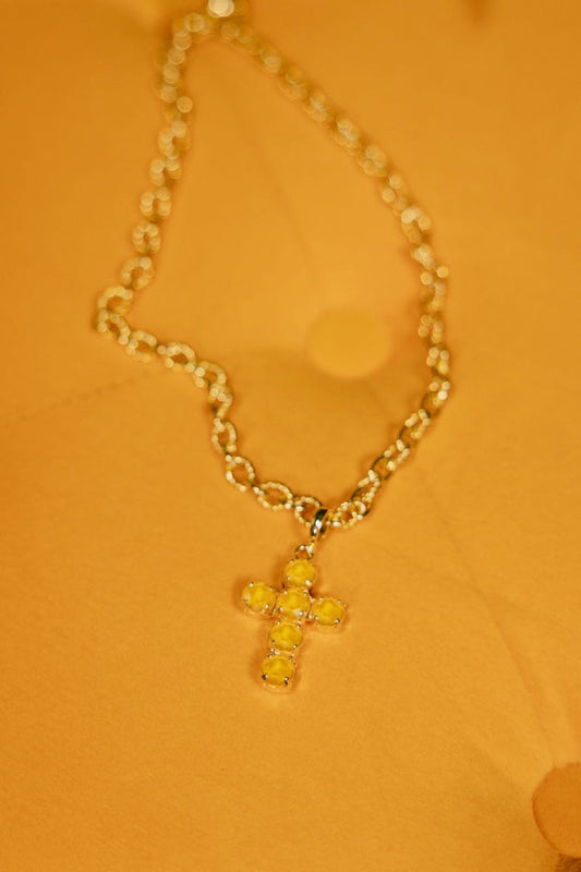 Mini Cross Charms in Yellow - Macoma Boutique315 Jewelry