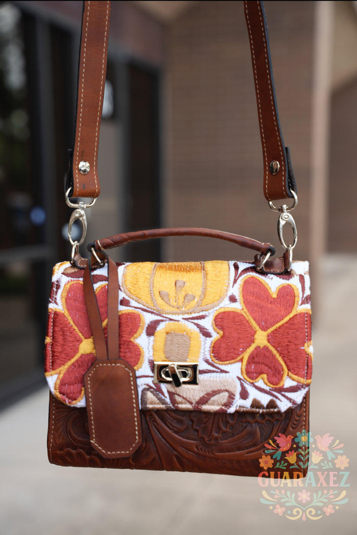 Mini Kelly Mexican Embroidery Leather Bag