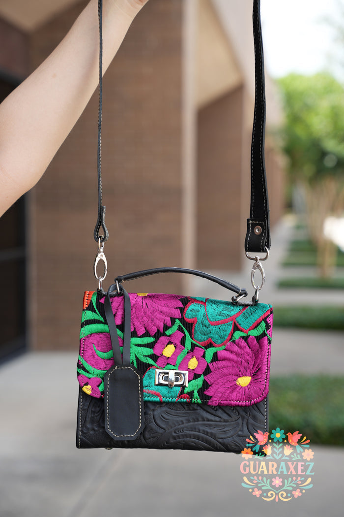 Mini Kelly Mexican Embroidery Leather Bag