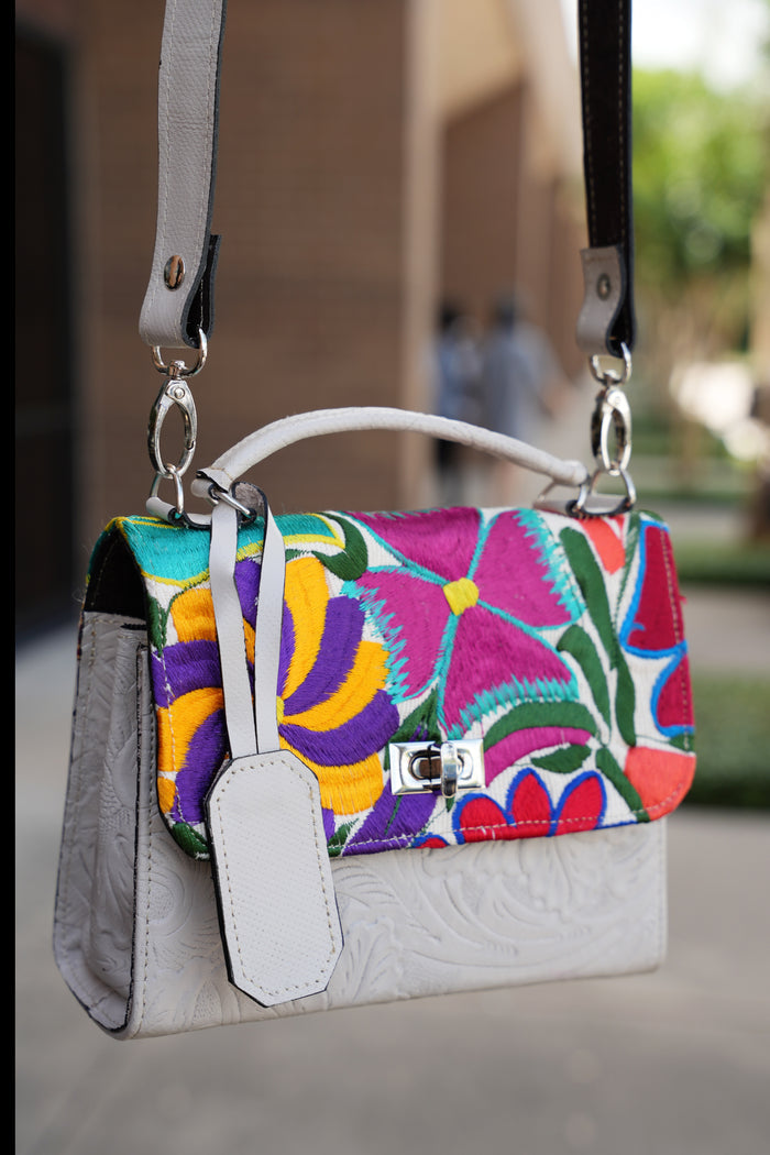 Mini Kelly Mexican Embroidery Leather Bag