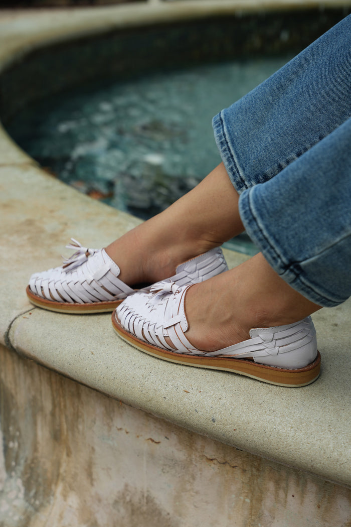 Mirnita Mexican Huaraches White