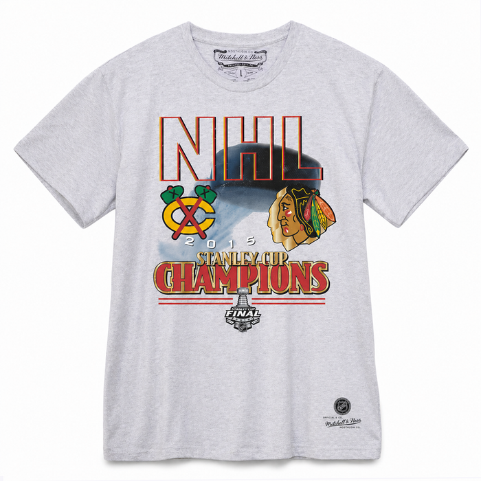 Mitchell & Ness Chicago Blackhawks Golden Champs 2015 Stanley Cup Tee