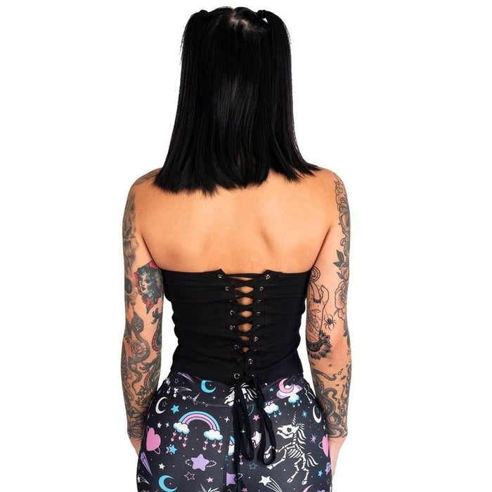 Monster Girl Strapless Lace-Up Corset Tee Top M -  - Corset