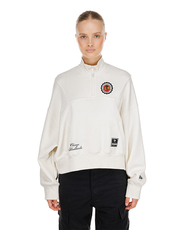 New Era Chicago Blackhawks Women's Fan Patch Quarter Zip