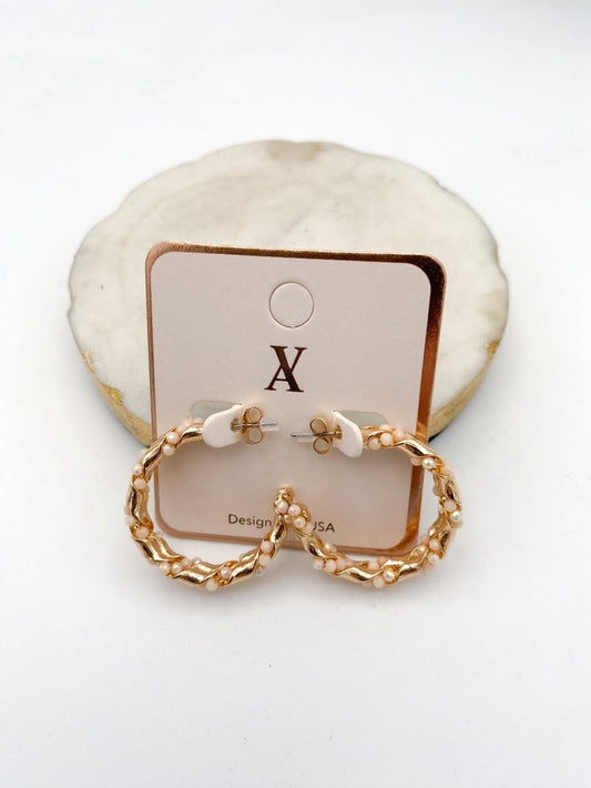 Night Out Hoops In Natural - Macoma Boutique315 Jewelry